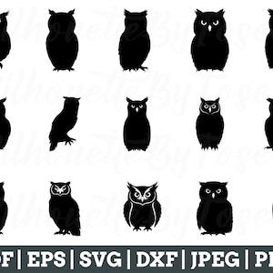 Owl Svg, Owl Silhouette, Owl Cut File, Owl Cricut, Owl Dxf, Jpeg, Png