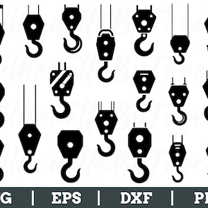 Crane Hook Svg, Crane Hook Silhouette, Crane Hook Vector, Dxf, Png