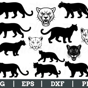 Puma SVG, Silhouette Puma, Vettore Puma, Puma DXF, Png