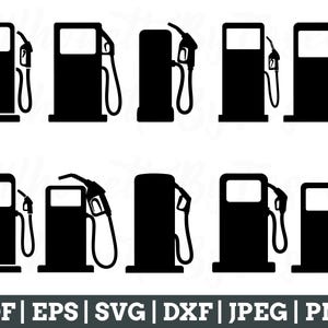 Gas Station Svg, Gas Station Cut File, Gas Pump Vector, Jpeg, Png