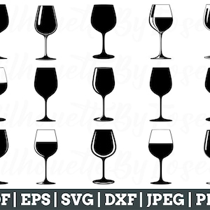 Weinglas SVG, Weinglas Silhouette, Weinglas Vektor, Weinglas Cricut, Jpeg, Png