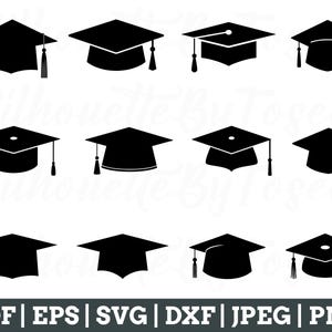 Graduation Hat Svg, Graduation Hat Silhouette, Hat Vector, Graduation Cut File, Jpeg, Png