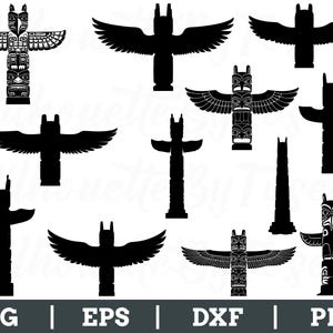 Totem Pole Svg, Totem Pole Silhouette, Totem Pole Vector, Dxf, Png