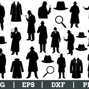 Detective Svg, Detective Silhouette, Detective Vector, Detective Cut File, Dxf, Png