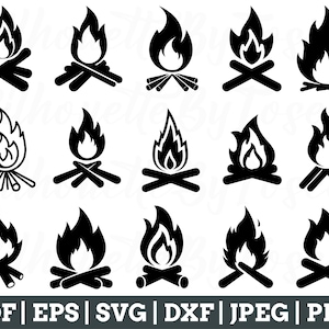 Campfire Svg, Campfire Cut File, Campfire Silhouette, Campfire Vector, Campfire Dxf, Jpeg, Png