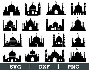 Mosque Svg, Mosque Silhouette, Mosque Vector, Mosque Dxf, Png