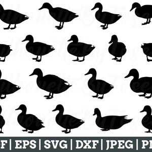 Ducks Svg Ducks Silhouette, Ducks Cut File, Duck Vector, Duck Dxf, Jpeg Png