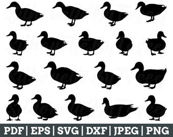 Patos Svg Patos Silhueta, Patos Arquivo De Corte, Pato Vetor, Pato Dxf, Jpeg Png