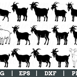 Cute Goat Svg, Goat Silhouette, Goat Vector, Goat Dxf, Png