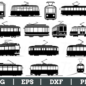 Trolley Car Svg, Trolley Car Silhouette, Trolley Car Vector, Dxf, Png