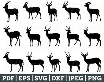 Gazelle Svg, Gazelle Cut File, Gazelle Silhouette, Gazelle Vector, Jpeg, Png