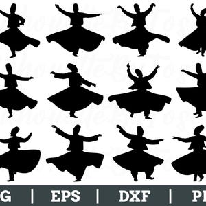 Sufi Dance Svg, Sufi Dance Silhouette, Sufi Dance Vector, Sufi Dance Dxf, Png