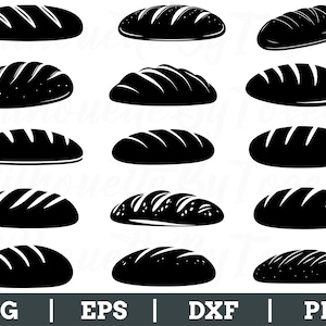 Bread Svg, Bread Silhouette, Bread Cut File, Bread Vector, Dxf, Png
