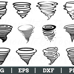 Tornado Svg, Tornado Vector, Tornado Silhouette, Tornado Dxf, Png