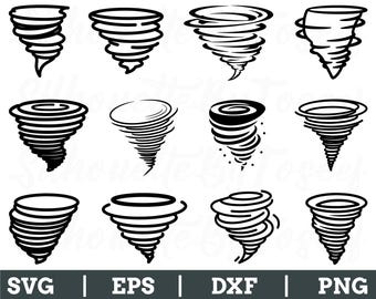 Tornado Svg, Tornado Vector, Tornado Silhouette, Tornado Dxf, Png