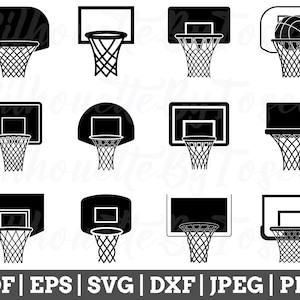 Basketball Hoop Svg, Basketball Hoop Cut File, Basketball Hoop Vector, Basketball Dxf, Jpeg, Png