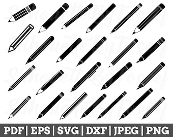 鉛筆 SVG、鉛筆 シルエット、鉛筆 ベクター、鉛筆 カット ファイル、鉛筆 DXF、jpeg、Png