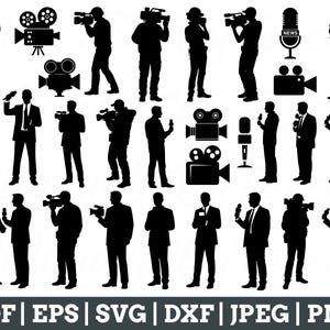 Nyhetsrapportering Svg, Nyhetsreporter Silhuett, Kameraman, Nyhetsrapportering Klippfil, Jpeg, Png