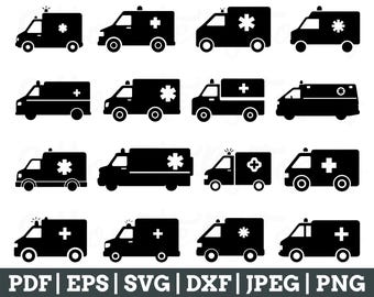 Ambulance Icon Svg, Ambulance Silhouette, Ambulance Cut File, Ambulance Vector, Jpeg, Png