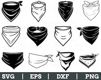 Bandana SVG, bandana silhouet, bandana gesneden bestand, bandana vector, DXF, png
