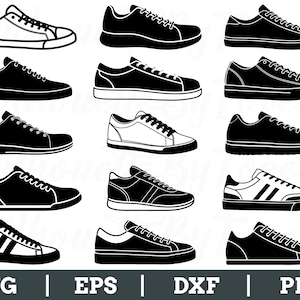 Sneaker Shoes Svg, Men&#39;s Sneaker Shoes Silhouette, Sneaker Shoes Vector, Dxf, Png