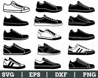 Sneaker Shoes Svg, Men's Sneaker Shoes Silhouette, Sneaker Shoes Vector, Dxf, Png