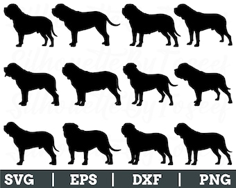 Mastiff Dog Svg, Mastiff Dog Silhouette, Mastiff Dog Cut File, Mastiff Dog Vector, Png