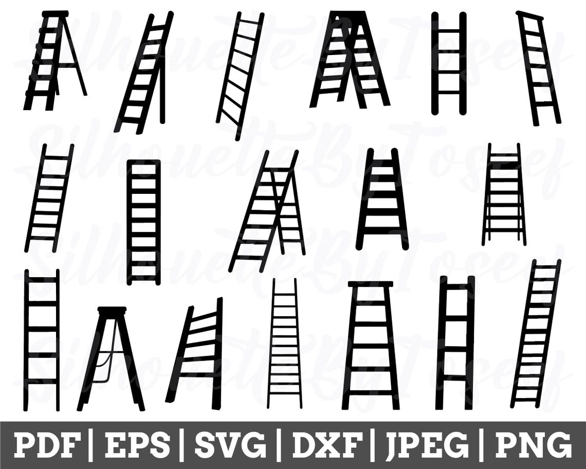 Ladder Svg, Ladder Cut File, Ladder Silhouette, Ladder Vector, Ladder ...