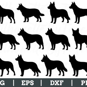 Australian Cattle Dog SVG, Silhouette di Australian Cattle Dog, Vettore di Australian Cattle Dog, DXF, PNG
