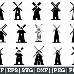 WindmühleSvg, Windmühle Schnittdatei, Windmühle Vektor, Windmühle Silhouette, Jpeg, Png