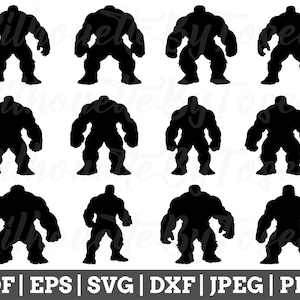 Hulk Svg, Hulk Cut File, Hulk Silhouette, Hulk Vector, Hulk Dxf, Jpeg, Png