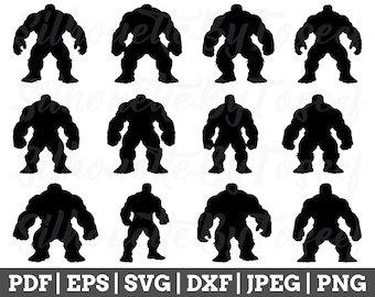 Hulk Svg, Hulk Cut File, Hulk Silhouette, Hulk Vector, Hulk Dxf, Jpeg, Png