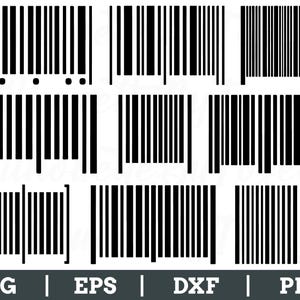 Barcode Svg, Barcode Silhouette, Barcode Cut File, Barcode Vector, Dxf, Png