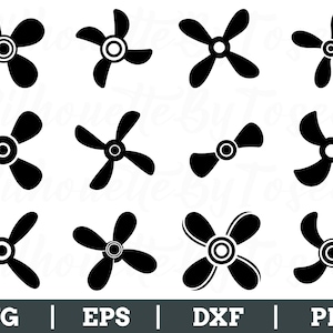 Propeller Svg, Propeller Silhouette, Propeller Cut File, Propeller Dxf, Png