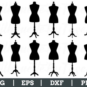 Dress Form Svg, Dress Form Silhouette, Dress Form Vector, Dxf, Png