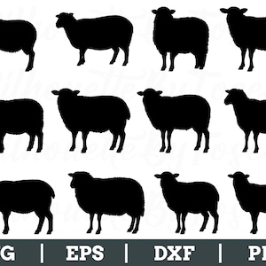 Sheep Svg, Sheep Silhouette, Sheep Vector, Sheep Dxf, Png