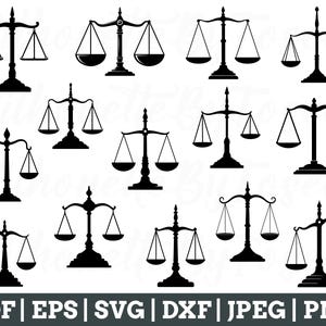 Scale of Justice Svg, Scale of Justice Vector, Scale Silhouette, Jpeg, Png