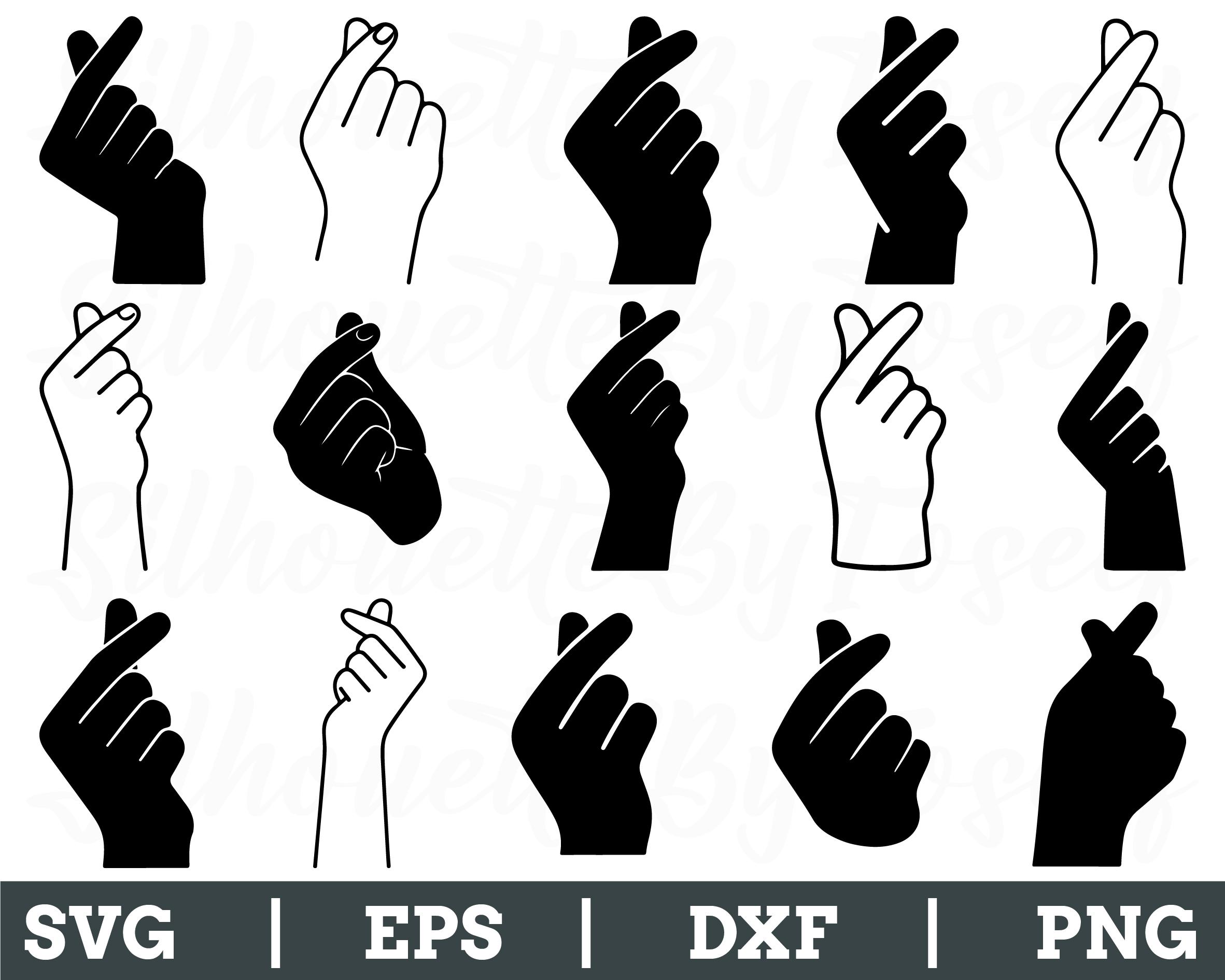 Heat Sign Finger Finger Heart Shape Svg, Finger Heart Shape Silhouette, Heart Sign ...