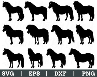 Miniatuur Shetlandpony Svg, miniatuur Shetland-silhouet, paard Vector, Dxf, png