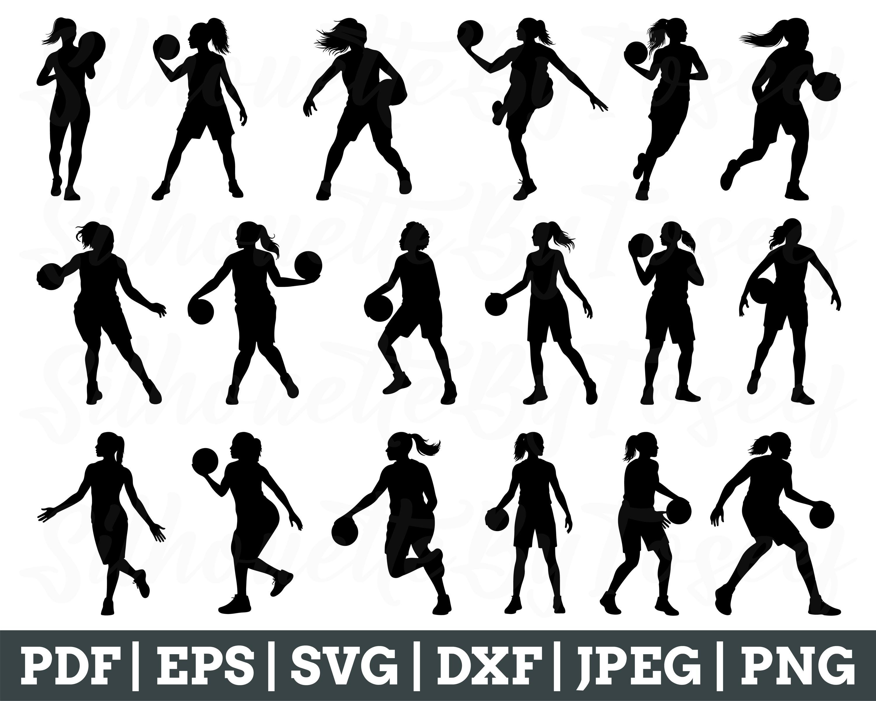 Female Basketball Player Svg, Female Basketball Player Silhouette,  Basketball Cut File, Jpeg, Png, image size:3000x2401