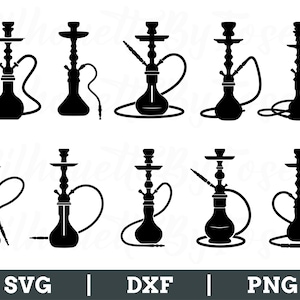 Hookah Svg, Hookah Cut File, Hookah Silhouette, Hookah Vector, Hookah Dxf, Png