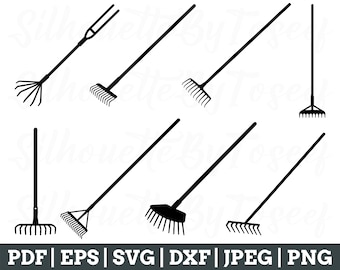 Garden Rake Svg, Garden Rake Vector, Garden Rake Silhouette, Jpeg, Png