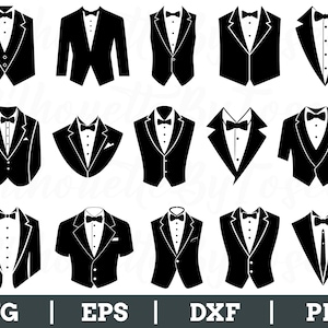 Tuxedo Svg, Tuxedo Silhouette, Tuxedo Vector, Tuxedo Dxf, Png