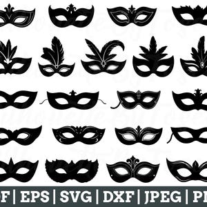 Mardi Gras Mask Svg, Mardi Gras Silhouette, Party Mask Cut File, Party Mask Vector, Jpeg, Png
