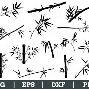 Bamboo Stem Svg, Bamboo Stem Silhouette, Bamboo Stem Vector, Dxf, Png
