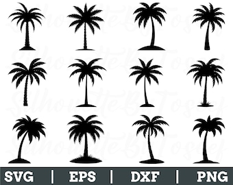 Palmeras SVG, archivo de corte de palmeras, palmeras DXF, vector de palmeras, PNG