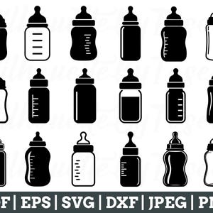 Babyflessen Svg, babyfles gesneden bestand, babyfles silhouet, jpeg, png