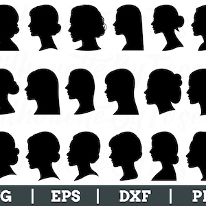 Female Model Head Profile Svg, Model Profile Silhouette, Female Head Profile Vector, Dxf, Png