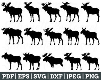 Moose Svg, Moose Cut File, Moose Silhouette, Moose Vector, Moose Dxf, Jpeg, Png