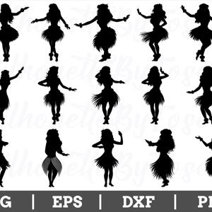 Hula-dansers Svg, Hula-danser silhouet, Hula-dansers Vector, Dxf, png